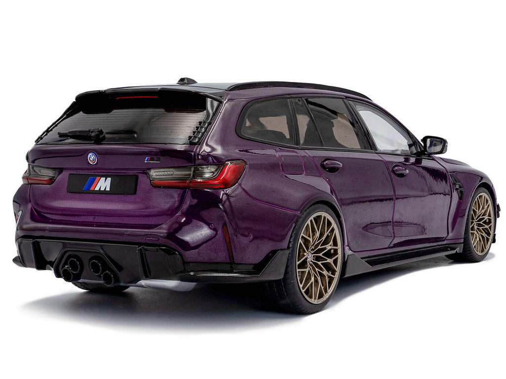 2024 BMW M3 Competition M xDrive Touring Twilight Purple Pearl Metallic with Black Top 1/18 Diecast Model Car by Solido - image 4