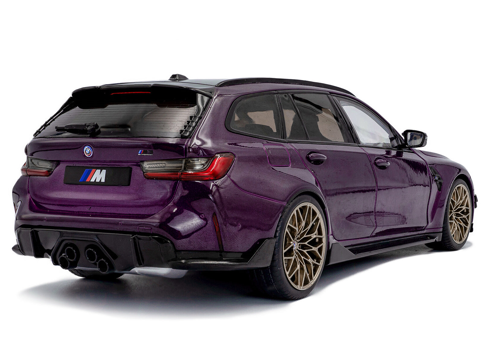 2024 BMW M3 Competition M xDrive Touring Twilight Purple Pearl Metallic with Black Top 1/18 Diecast Model Car by Solido - image 4