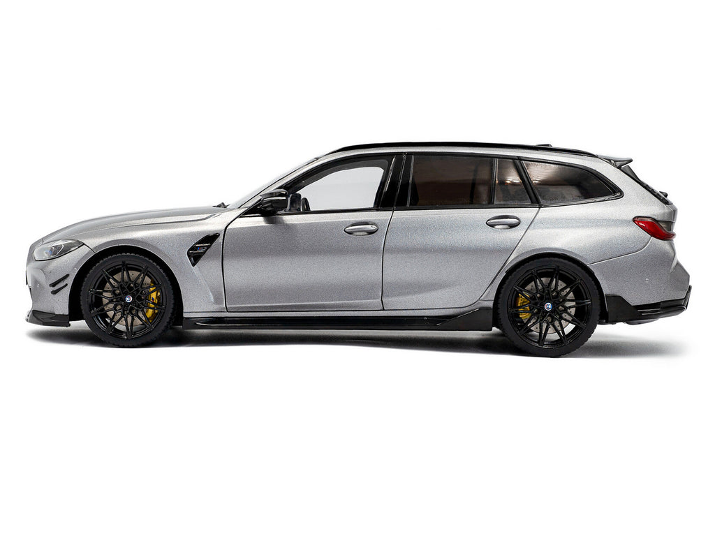 2024 BMW M3 Competition M xDrive Touring Frozen Pure Gray Metallic with Black Top 1/18 Diecast Model Car by Solido - image 3