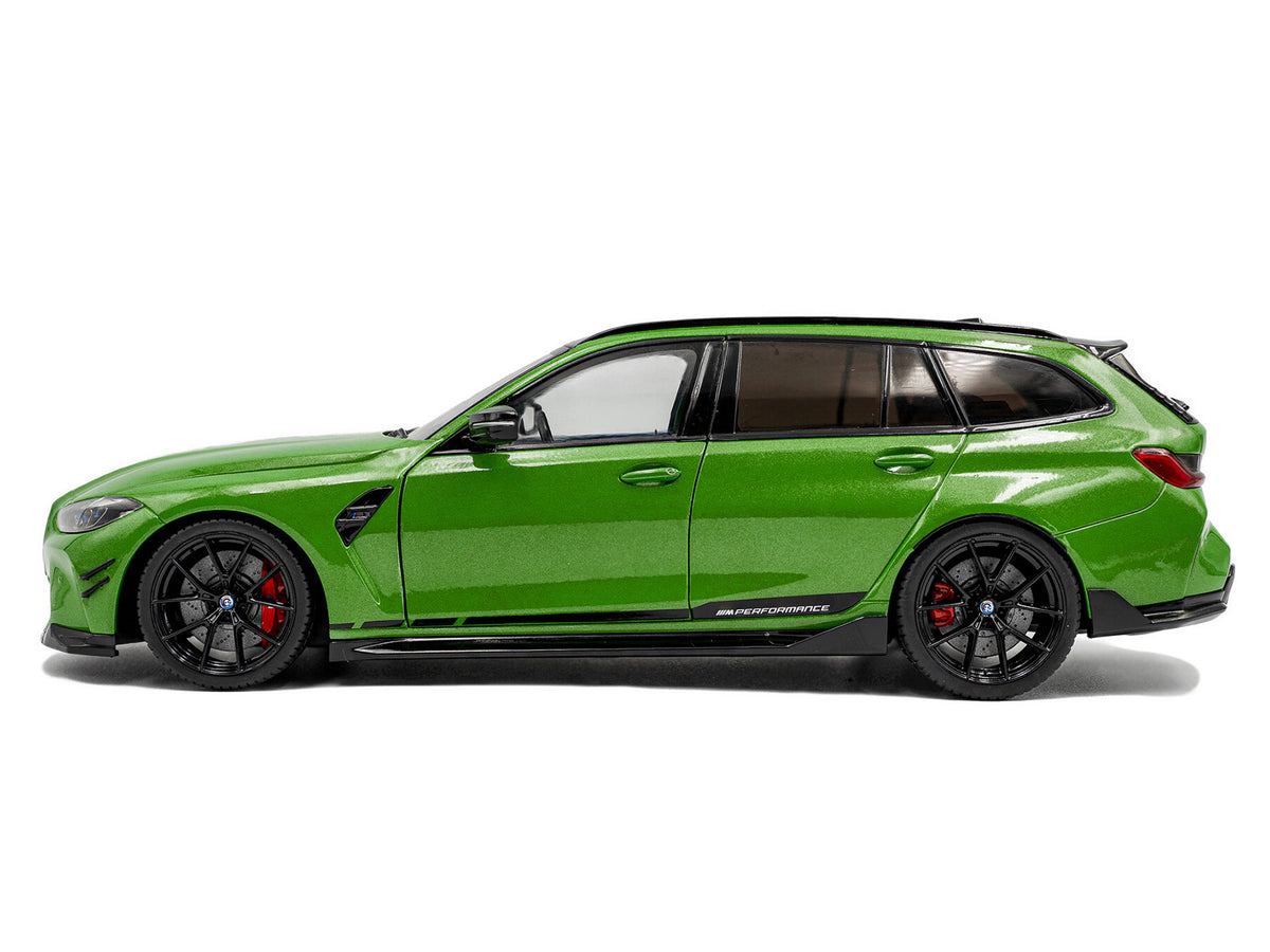 2024 BMW M3 Competition M xDrive Touring Green Metallic with Black Top 1/18 Diecast Model Car by Solido - image 3
