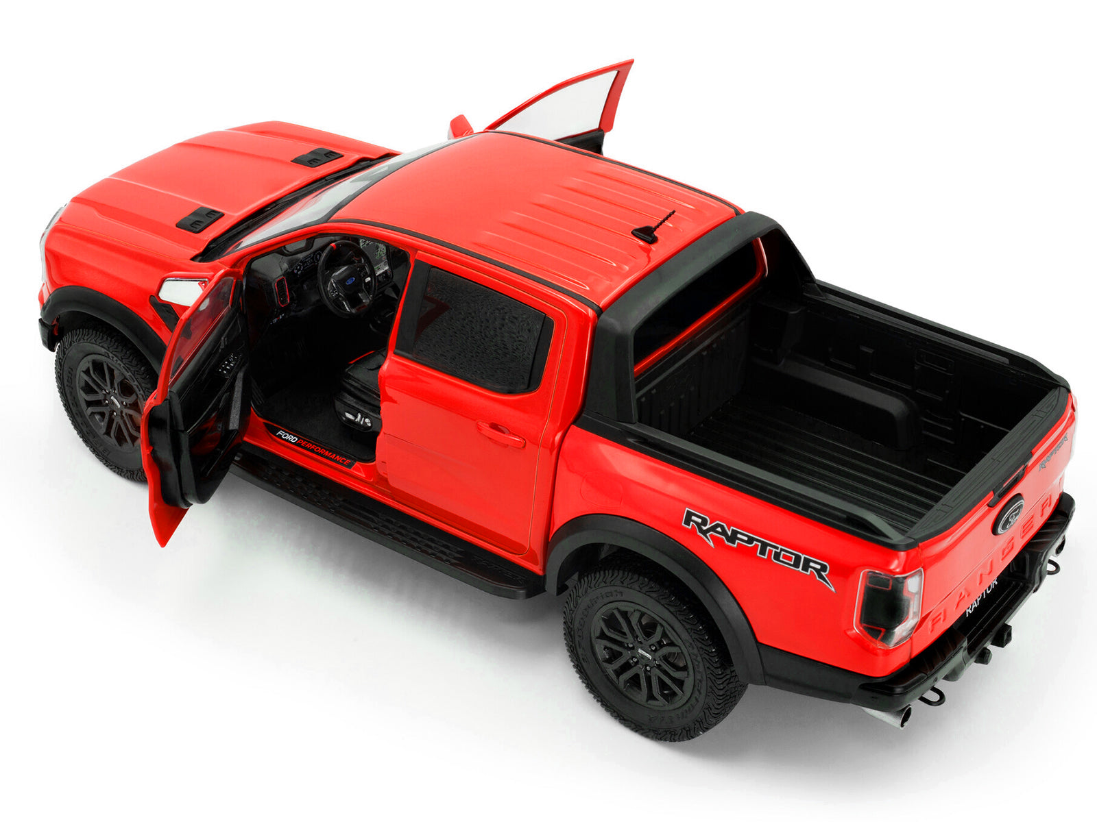 2024 Ford Ranger Raptor Pickup Truck Orange Red 1/18 Diecast Model Car by Solido - image 4