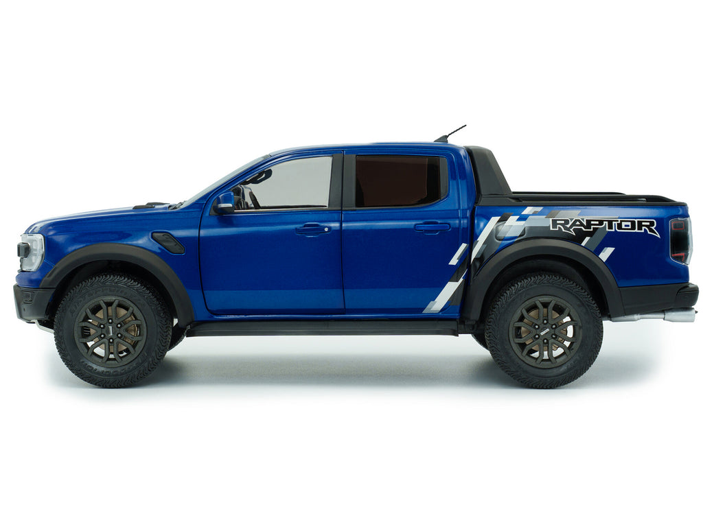 2024 Ford Ranger Raptor Pickup Truck Blue Lightning Metallic 1/18 Diecast Model Car by Solido - image 3