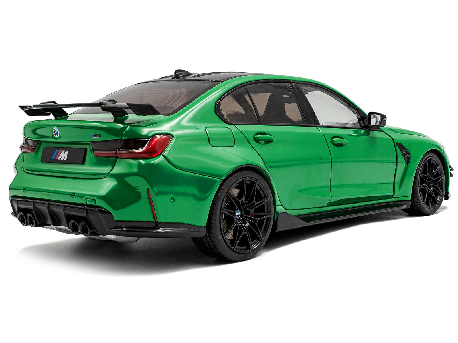 2024 BMW M3 Competition Signal Green with Carbon Top 1/18 Diecast Model Car by Solido - image 4