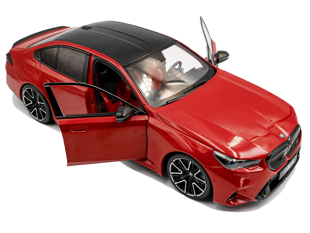 2025 BMW M5 Fire Red with Black Top 1/18 Diecast Model Car by Solido - image 2