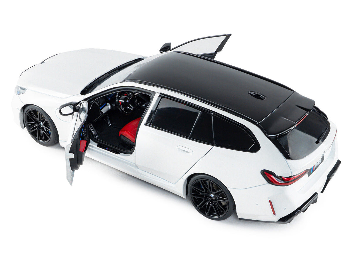 2025 BMW M5 Touring Alpine White with Black Top 1/18 Diecast Model Car by Solido - image 4