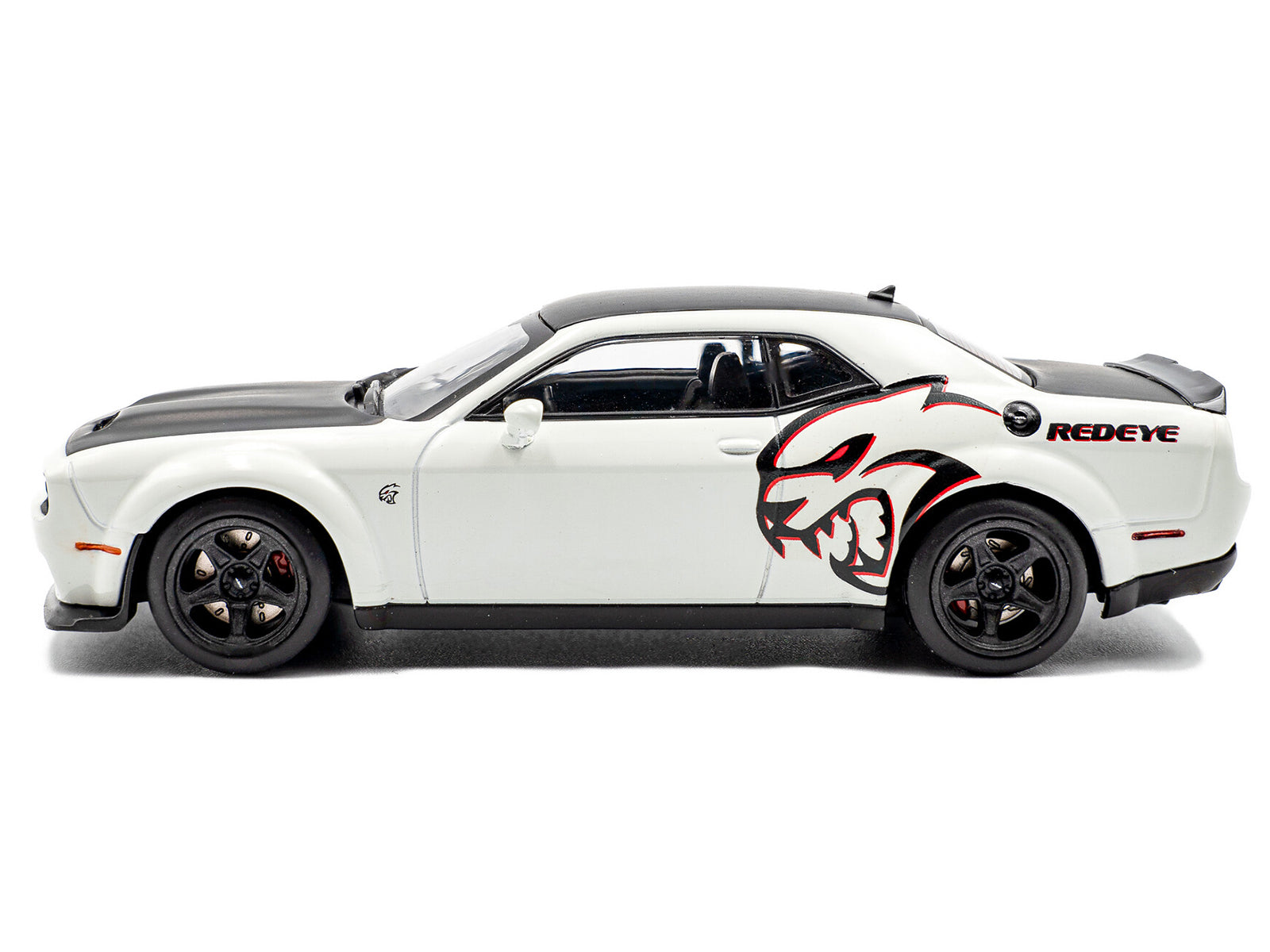 2020 Dodge Challenger SRT Hellcat Redeye Widebody White Knuckle with Matt Black Hood and Top 1/43 Diecast Model Car by Solido - image 2