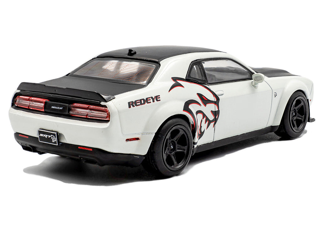 2020 Dodge Challenger SRT Hellcat Redeye Widebody White Knuckle with Matt Black Hood and Top 1/43 Diecast Model Car by Solido - image 3