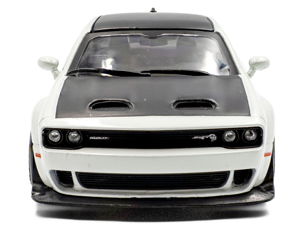 2020 Dodge Challenger SRT Hellcat Redeye Widebody White Knuckle with Matt Black Hood and Top 1/43 Diecast Model Car by Solido - image 4