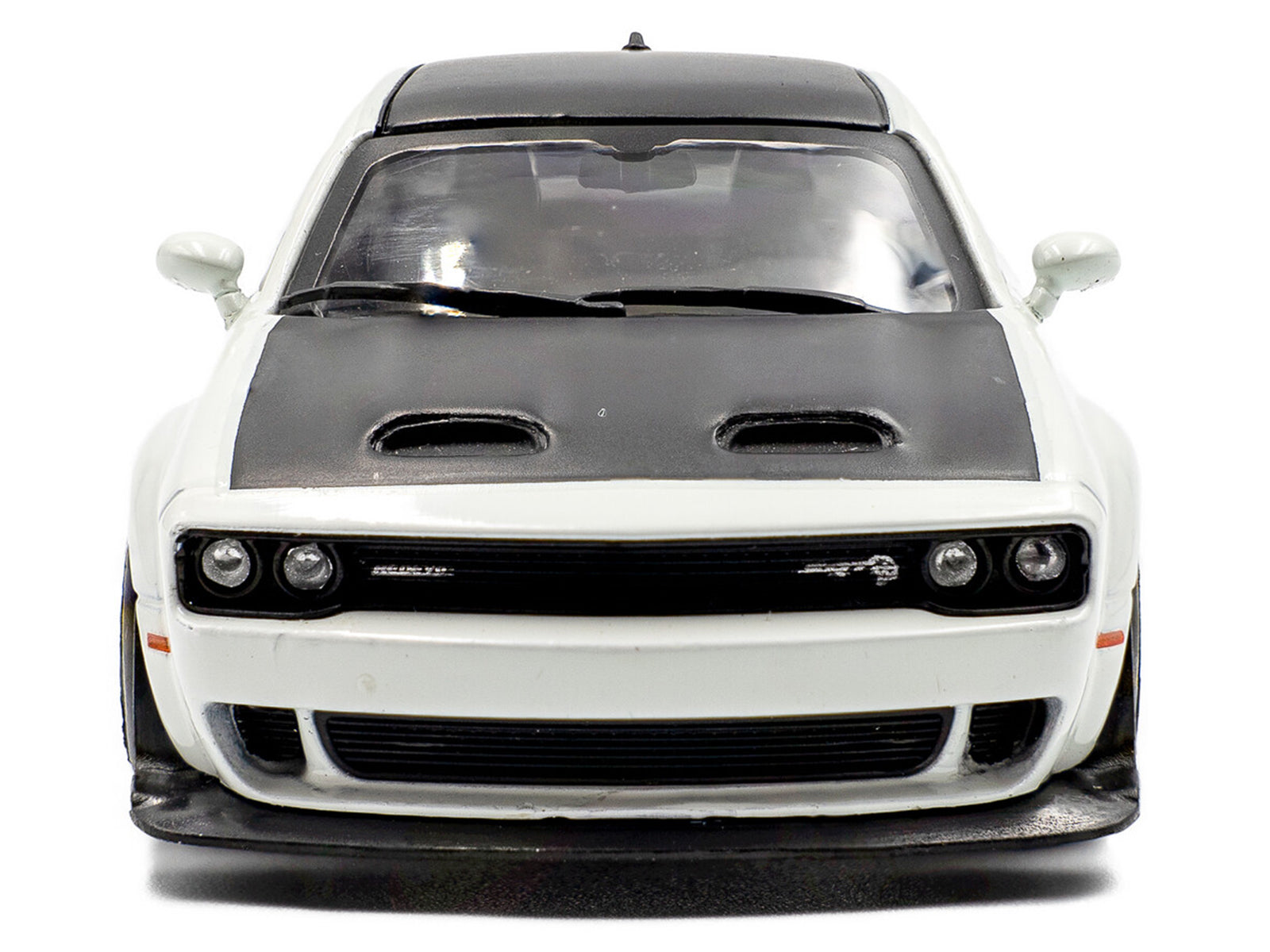 2020 Dodge Challenger SRT Hellcat Redeye Widebody White Knuckle with Matt Black Hood and Top 1/43 Diecast Model Car by Solido - image 4