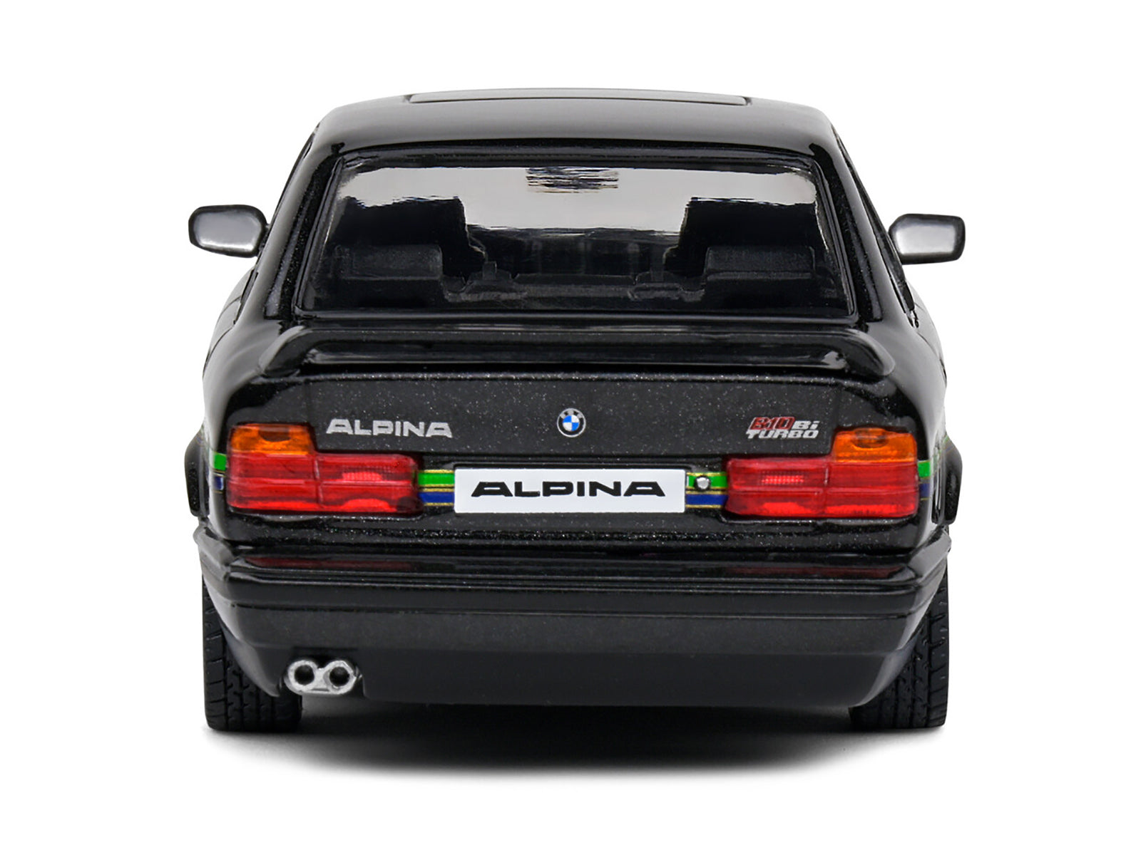 1994 BMW E34 Alpina B10 BiTurbo Black Metallic with Green Graphics 1/43 Diecast Model Car by Solido - image 5