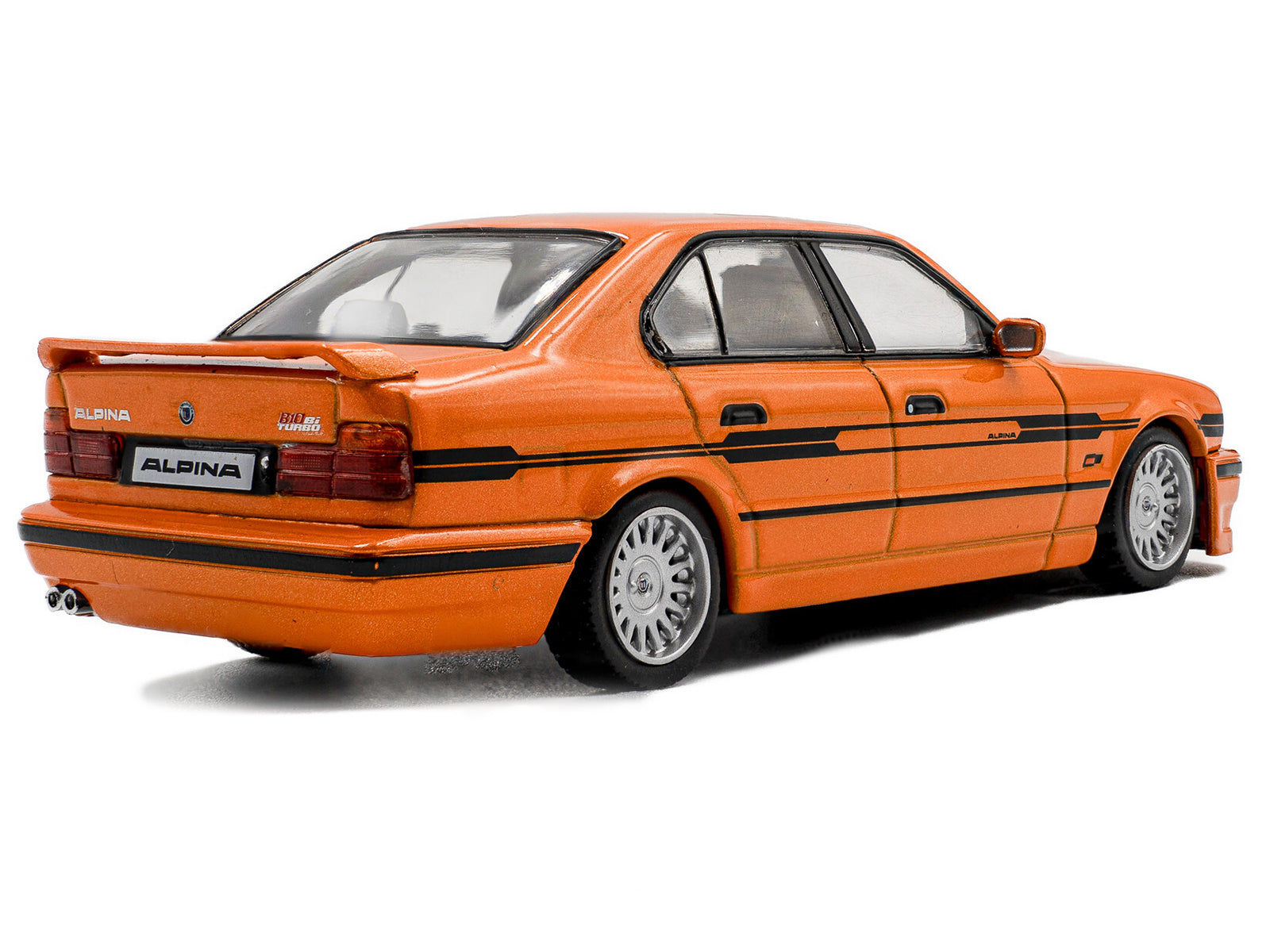 1994 BMW E34 Alpina B10 BiTurbo Orange Metallic with Black Stripes 1/43 Diecast Model Car by Solido - image 3