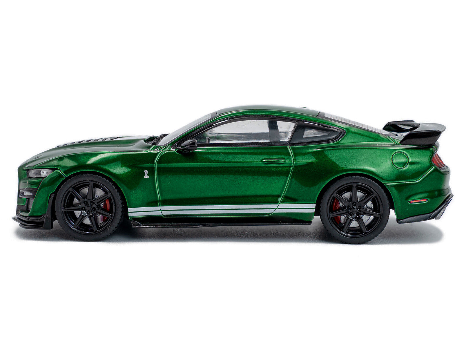 2020 Ford Mustang Shelby GT500 Fast Track Eruption Green Metallic with White Stripes 1/43 Diecast Model Car by Solido - image 2