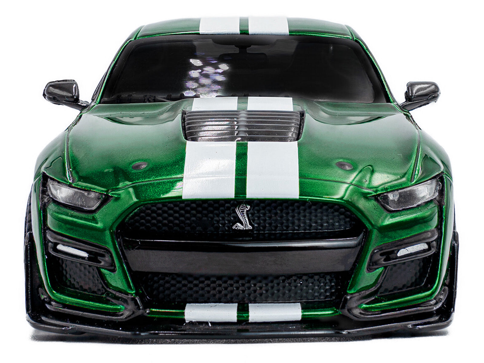 2020 Ford Mustang Shelby GT500 Fast Track Eruption Green Metallic with White Stripes 1/43 Diecast Model Car by Solido - image 4