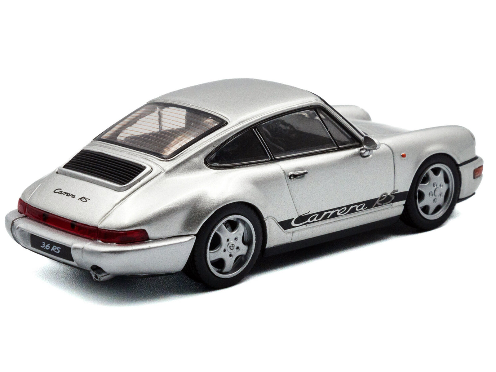 1994 Porsche 911 (964) RS Silver Metallic with Black Stripes 1/43 Diecast Model Car by Solido - image 3