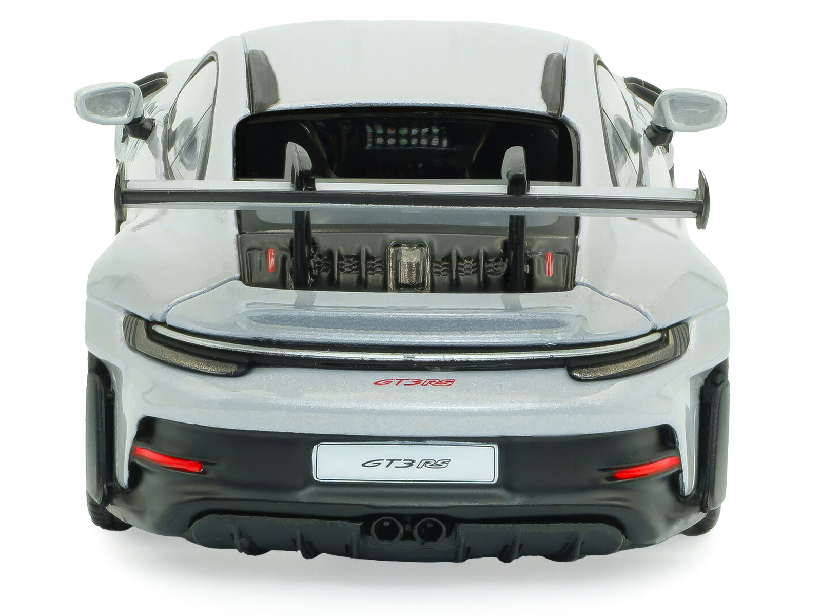 2023 Porsche 911 (992) GT3 RS Ice Gray Metallic with Pyro Red Stripes 1/43 Diecast Model Car by Solido - image 5