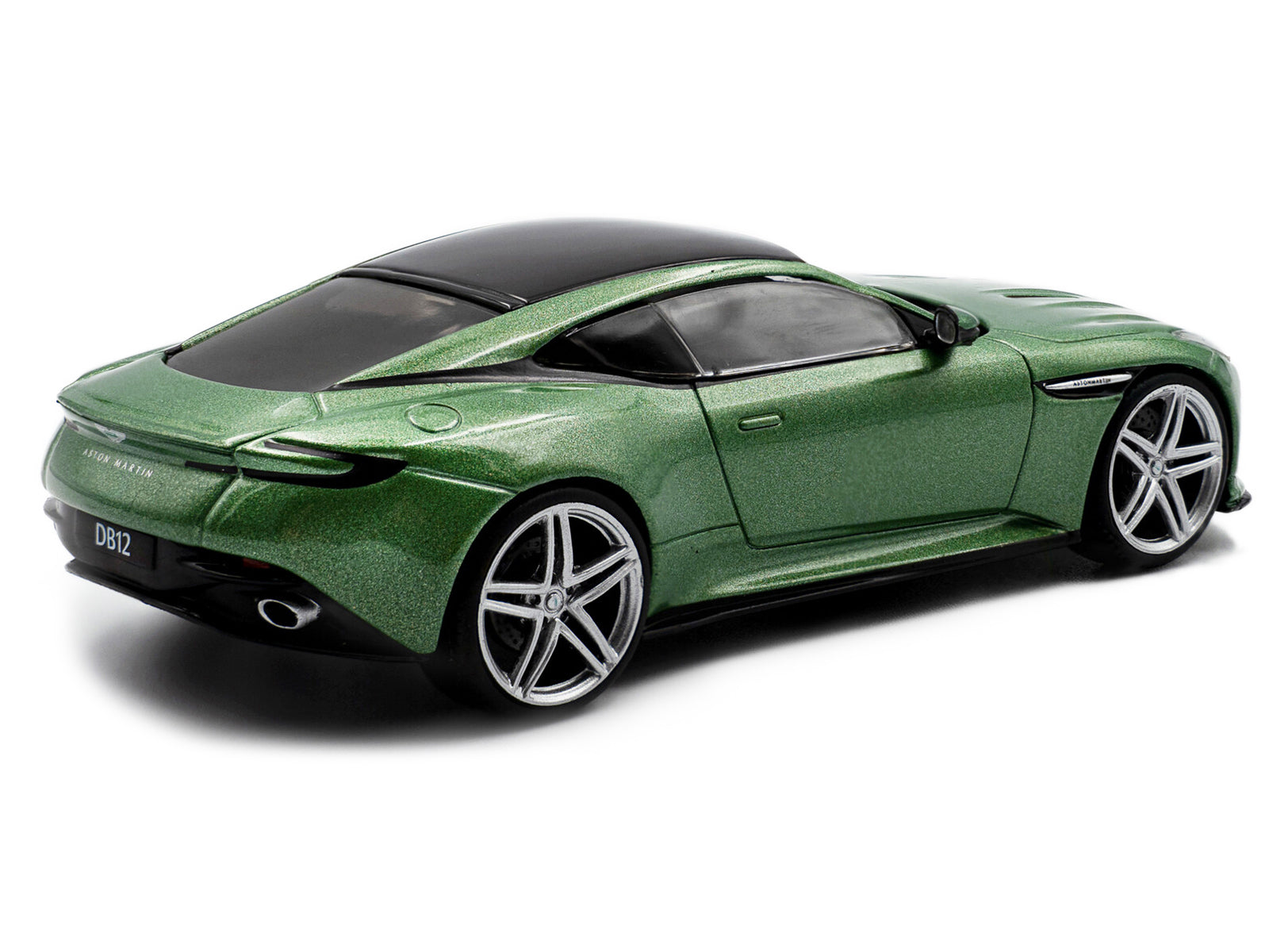 2023 Aston Martin DB12 Coupe Iridescent Emerald Metallic with Black Top 1/43 Diecast Model Car by Solido - image 3