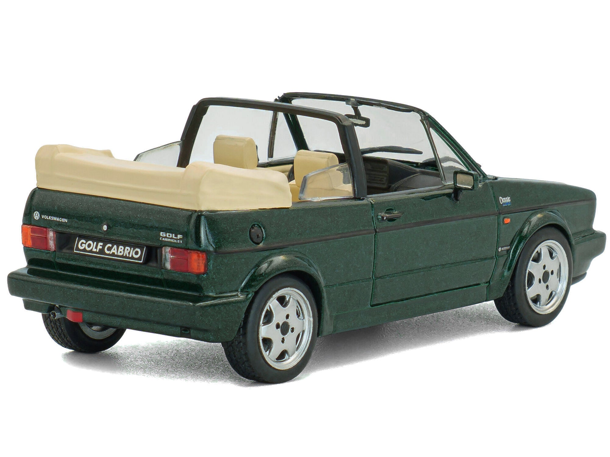 1992 Volkswagen Golf Cabrio Classic Line Classic Green Metallic 1/43 Diecast Model Car by Solido - image 3