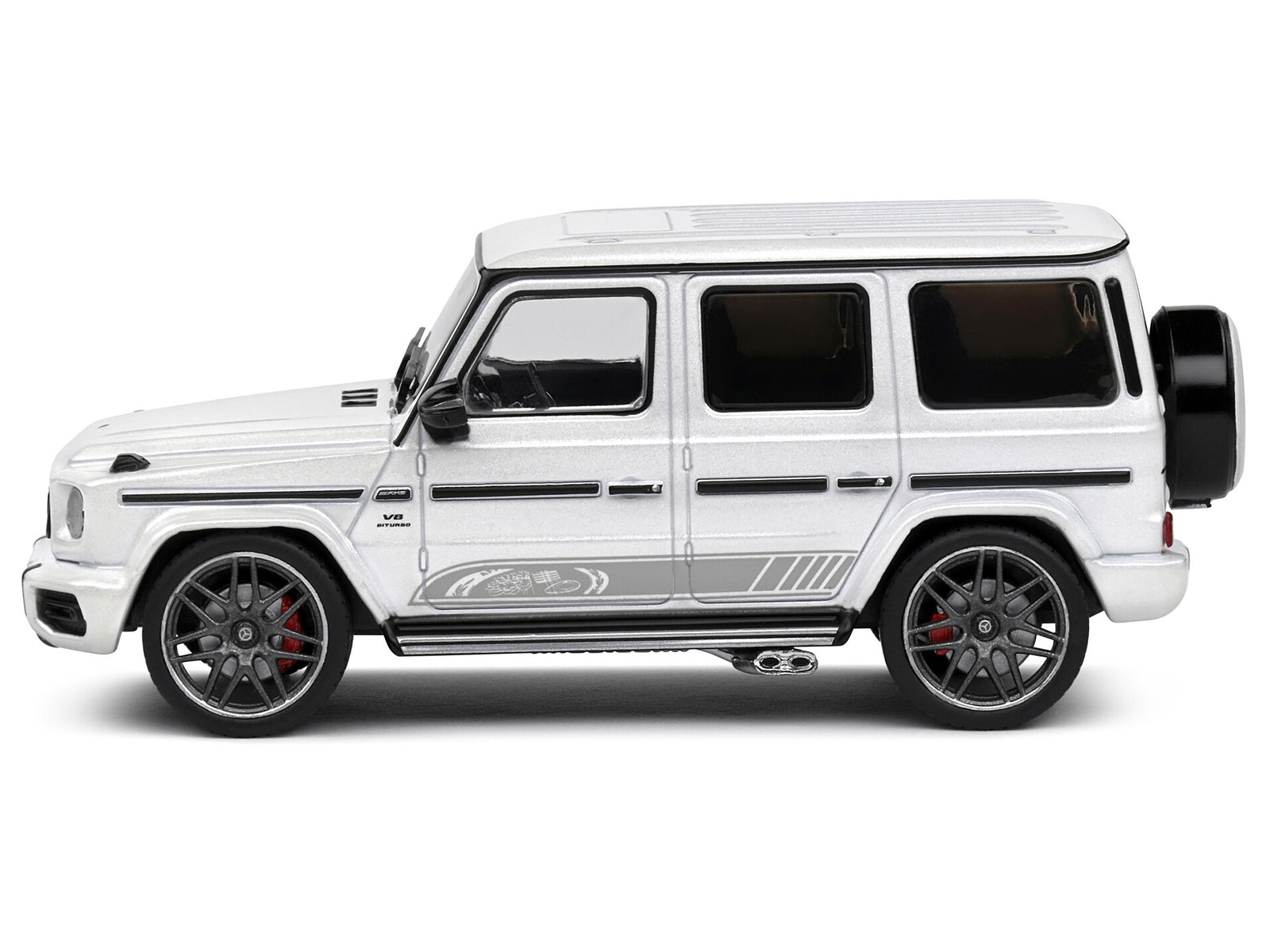 2022 Mercedes-Benz AMG G63 Diamond White Metallic with Graphics 1/43 Diecast Model Car by Solido - image 2
