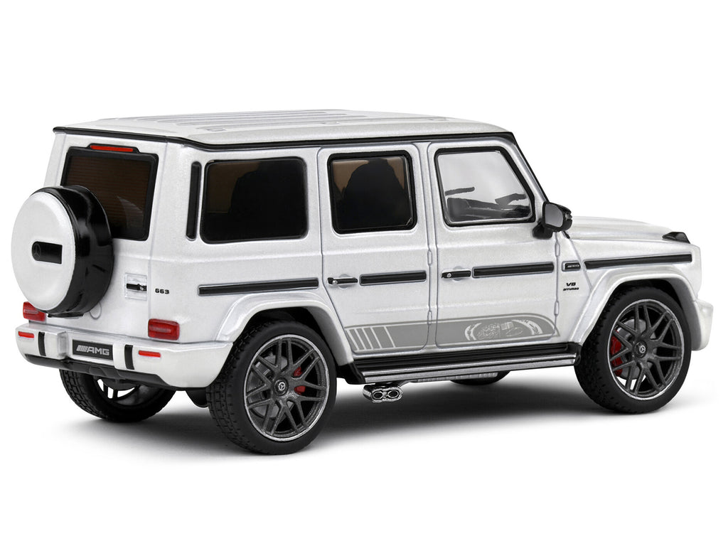 2022 Mercedes-Benz AMG G63 Diamond White Metallic with Graphics 1/43 Diecast Model Car by Solido - image 3