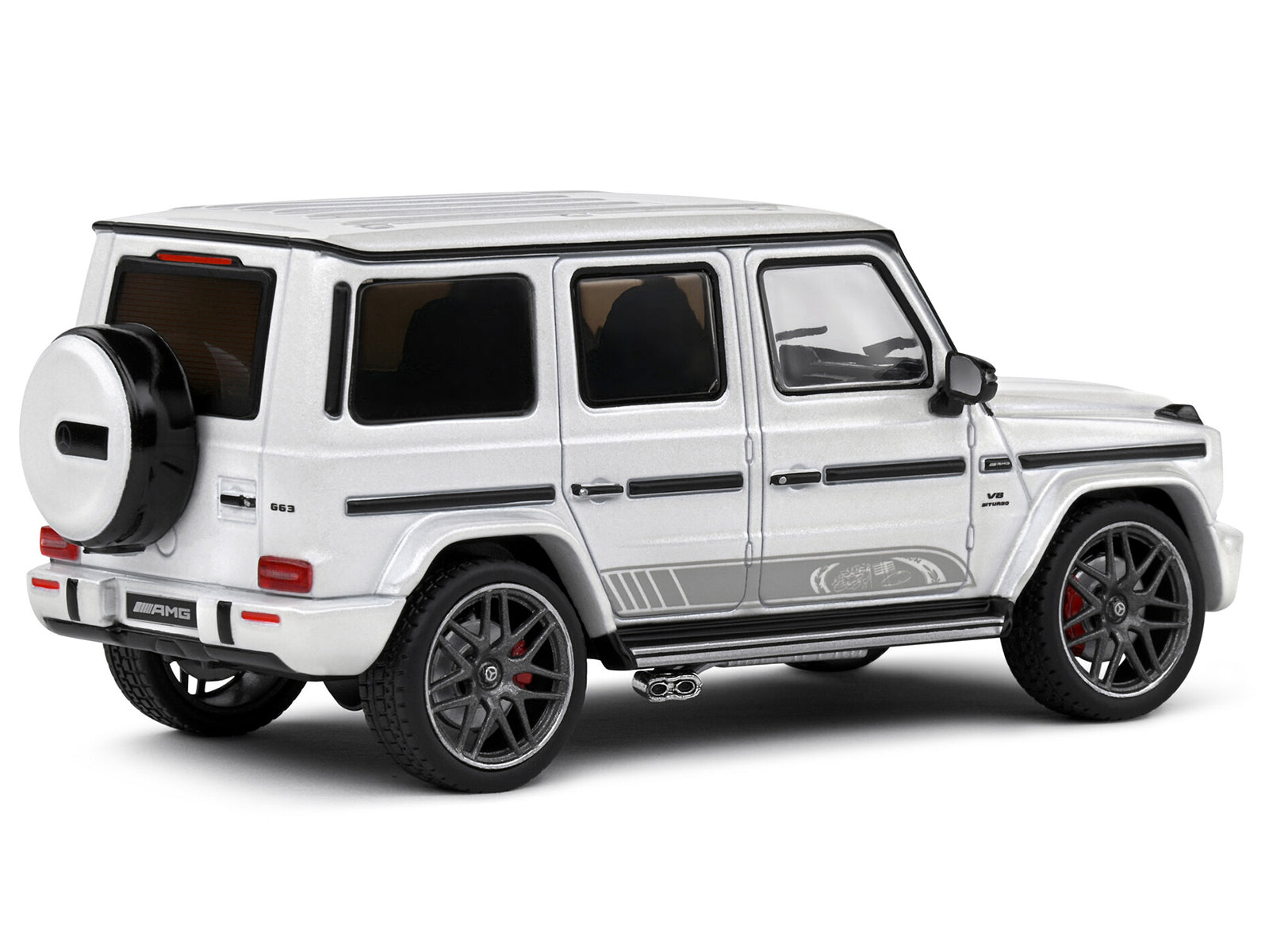 2022 Mercedes-Benz AMG G63 Diamond White Metallic with Graphics 1/43 Diecast Model Car by Solido - image 3