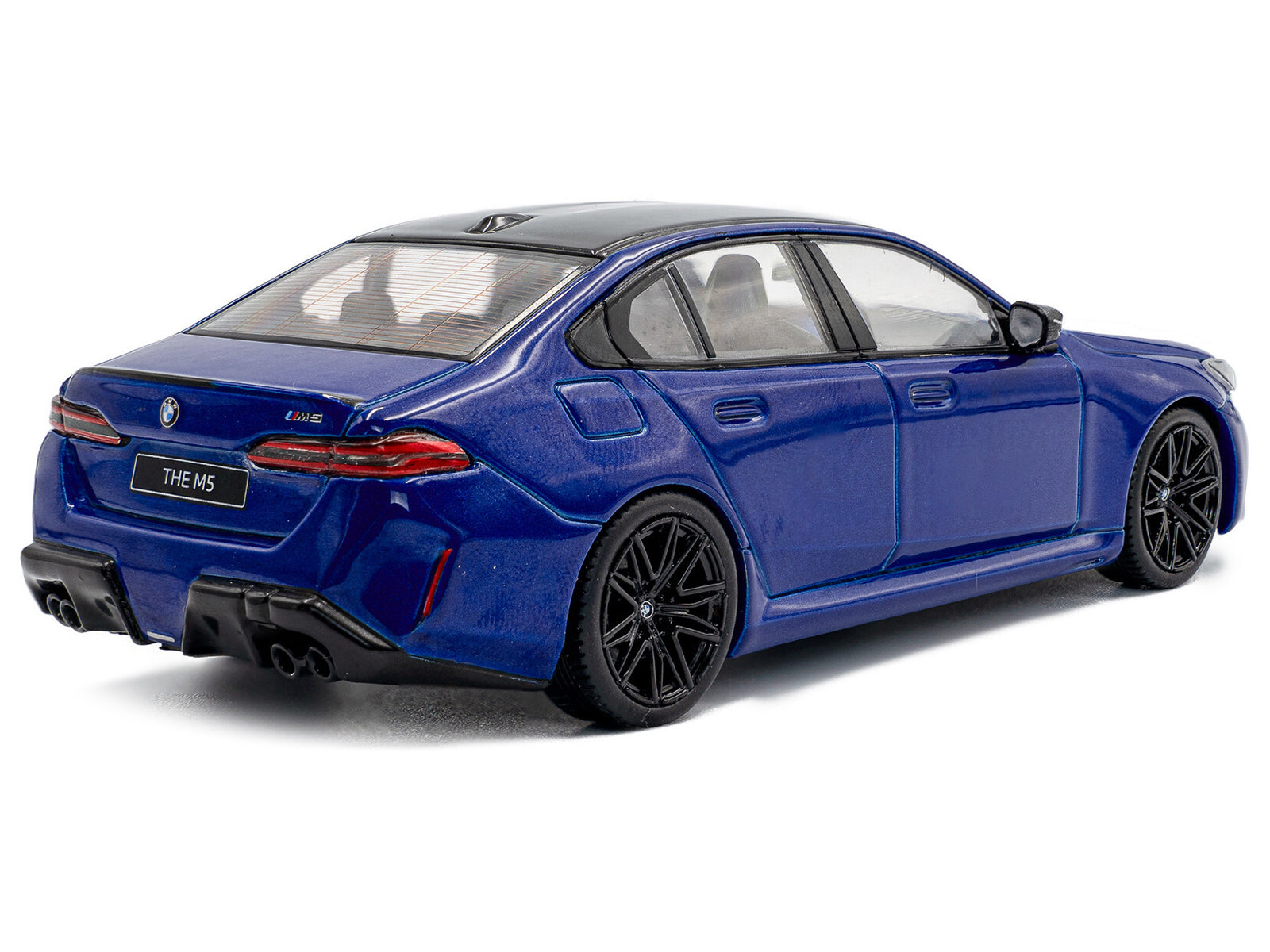 2024 BMW M5 Sedan Marina Bay Blue Metallic with Black Top 1/43 Diecast Model Car by Solido - image 3