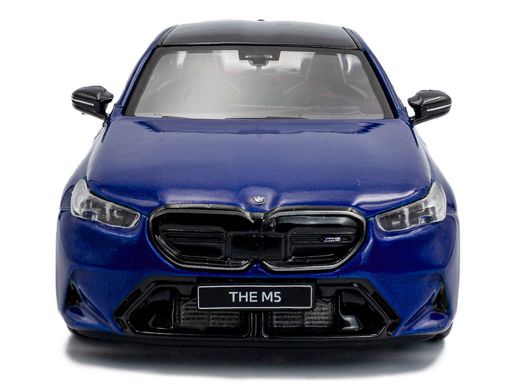 2024 BMW M5 Sedan Marina Bay Blue Metallic with Black Top 1/43 Diecast Model Car by Solido - image 4