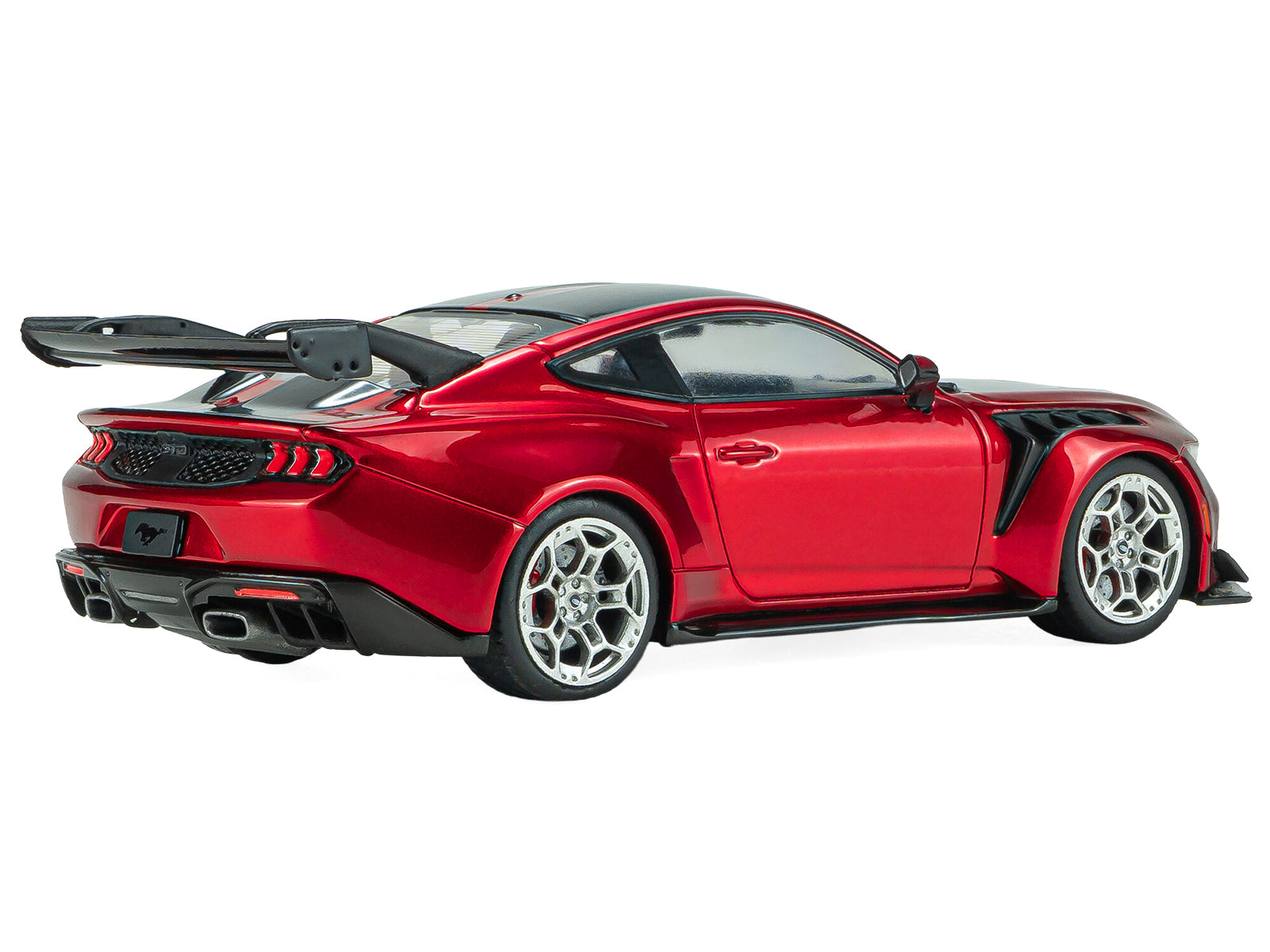 2025 Ford Mustang GTD Chroma Flame Red Metallic with Black Stripes 1/43 Diecast Model Car by Solido - image 3