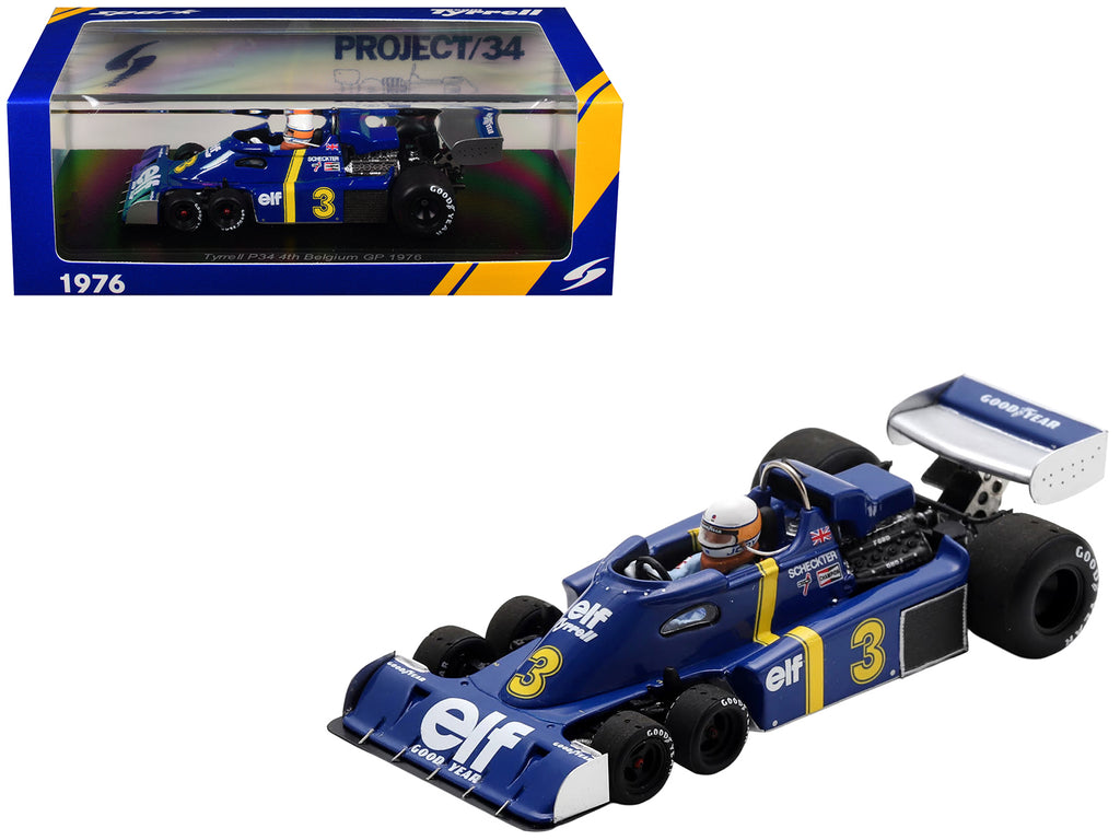 Tyrrell P34 #3 Jody Scheckter Formula One F1 "Belgian GP" (1976) with Driver 1/43 Model Car by Spark