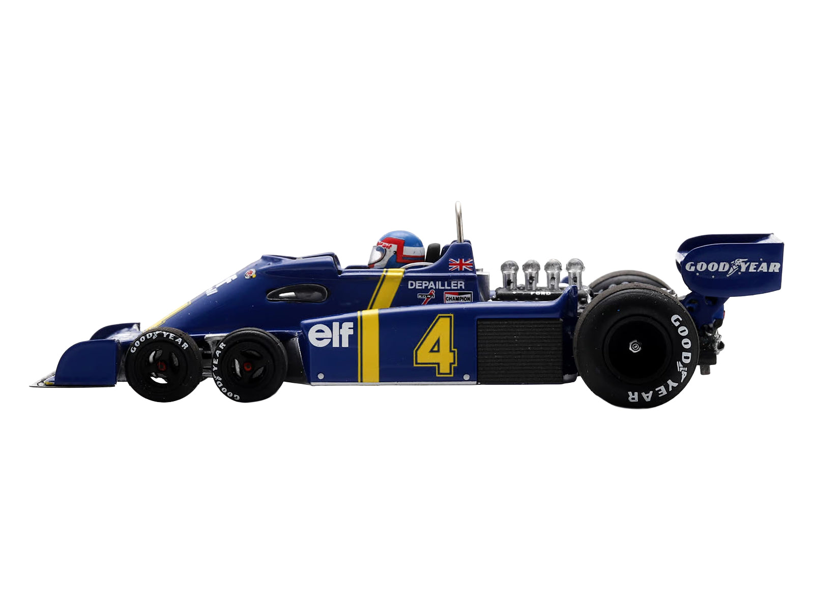 Tyrrell P34 #4 Patrick Depailler 2nd Place Formula One F1 "Swedish GP" (1976) with Driver 1/43 Model Car by Spark