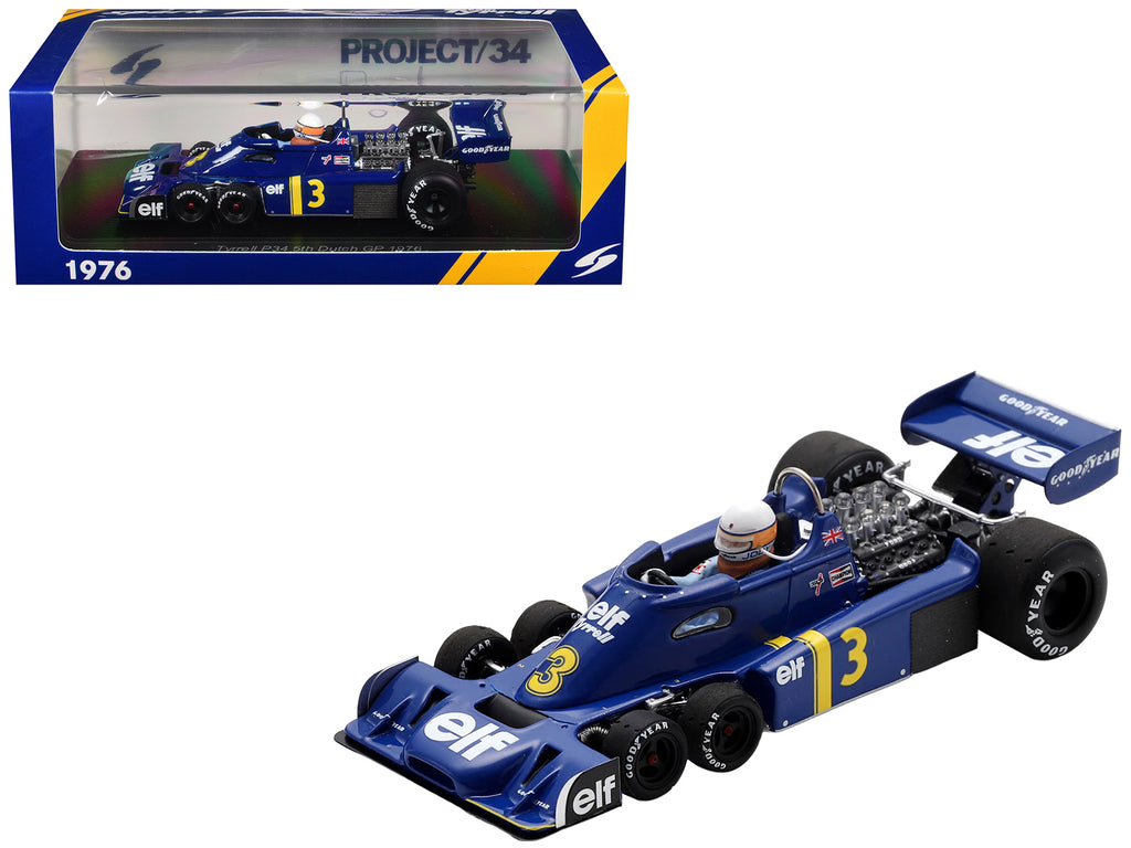 Tyrrell P34 #3 Jody Scheckter Formula One F1 "Dutch GP" (1976) with Driver 1/43 Model Car by Spark