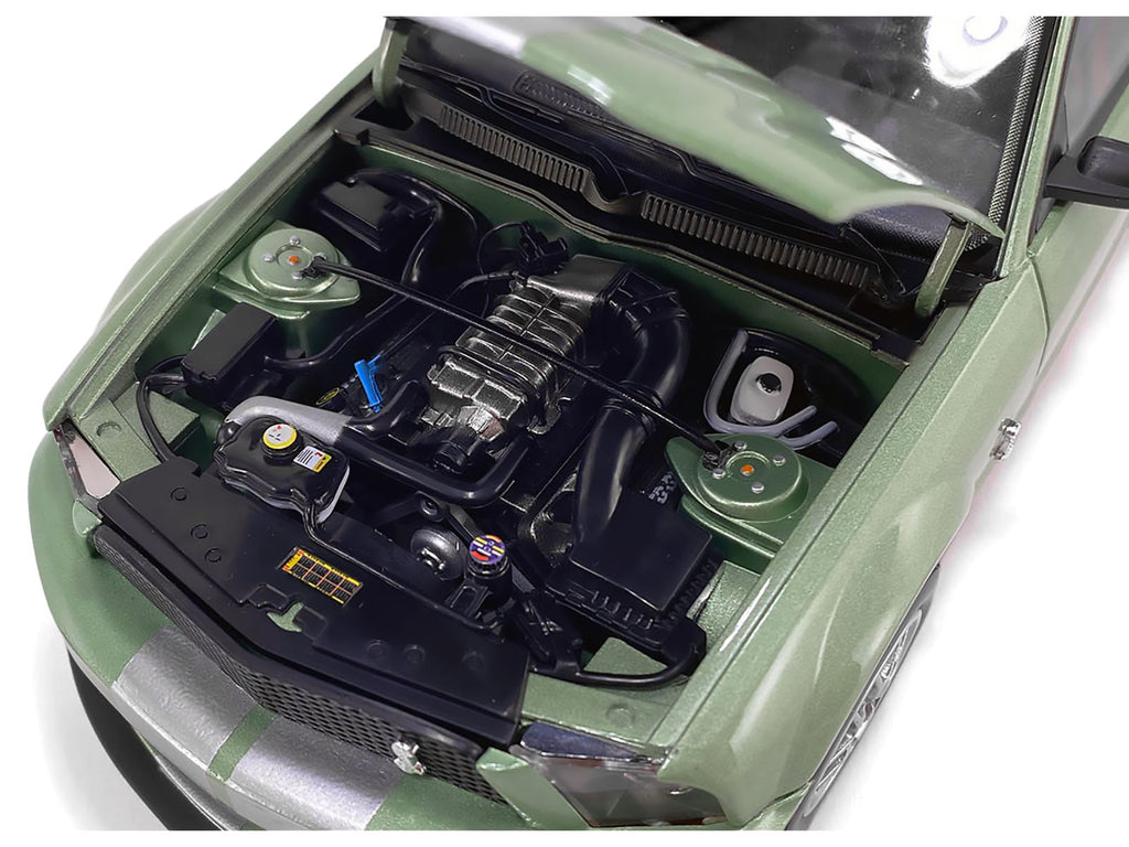 2007 Ford Shelby GT500 Lime Green Metallic with Silver Stripes "Shelby Collectibles" Series 1/18 Diecast Model Car by ACME - image 3