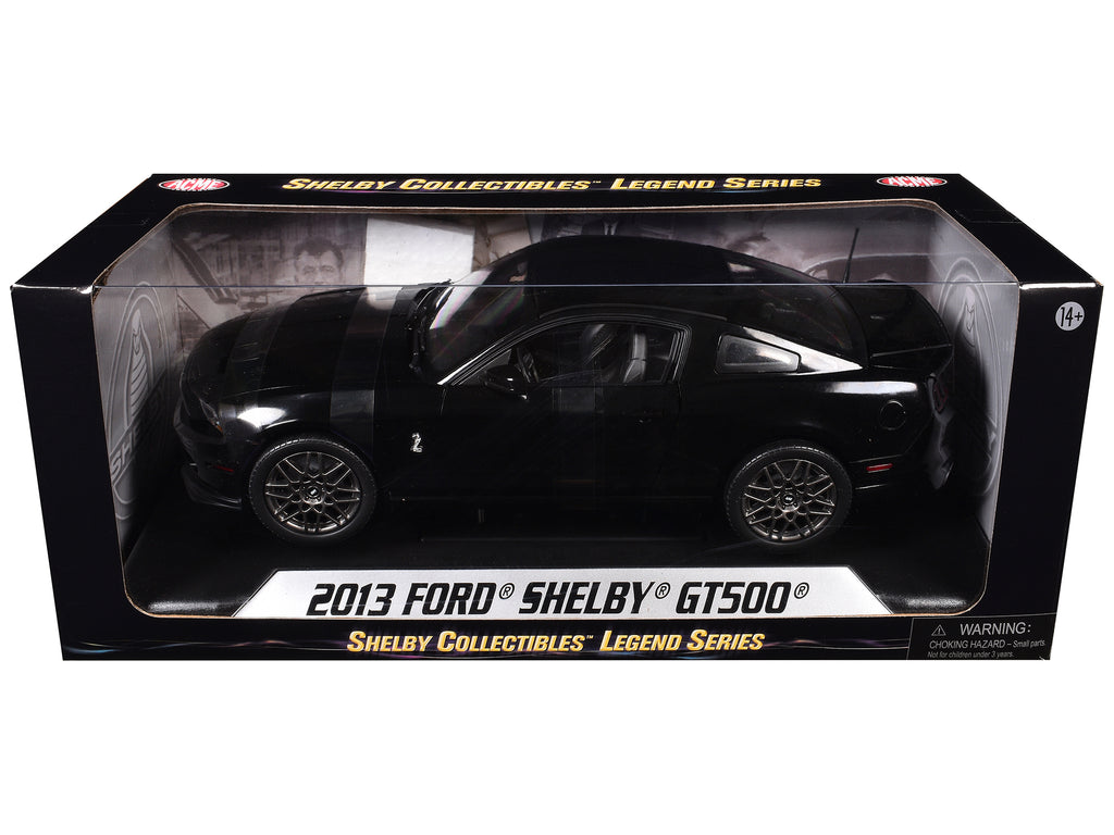 2013 Ford Shelby Mustang Cobra GT500 SVT Black with Black Stripes 1/18 Diecast Car Model by Shelby Collectibles - image 3