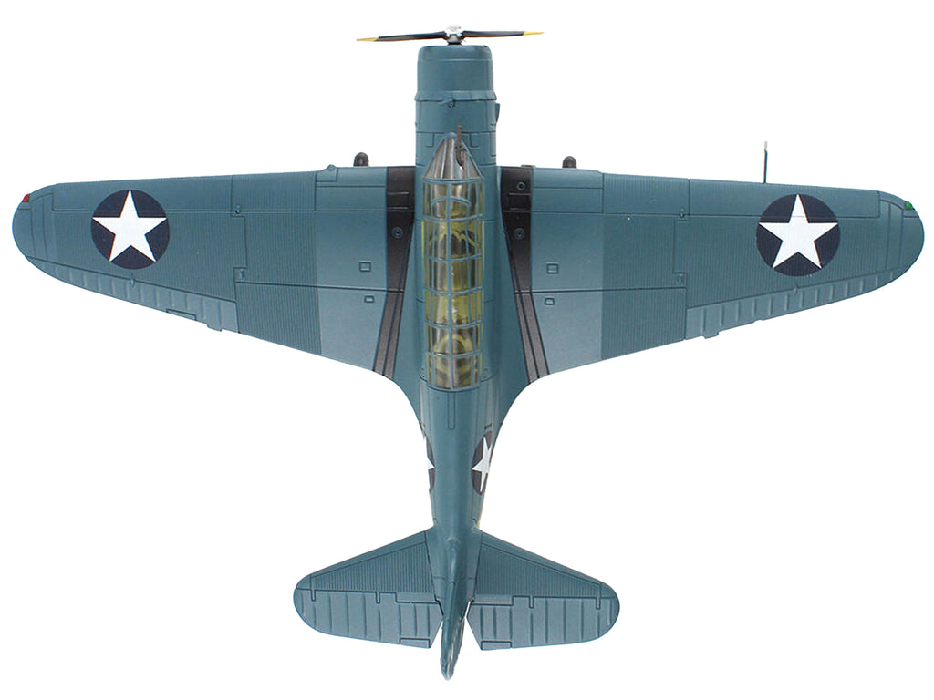 Douglas TBD-1 Devastator Bomber Aircraft "Battle of Midway Lt Cdr EE Lindsey VT-6 USS Enterprise" (1942) United States Navy "SkyMax Models" Series 1/72 Diecast Model by Hobby Master - image 3