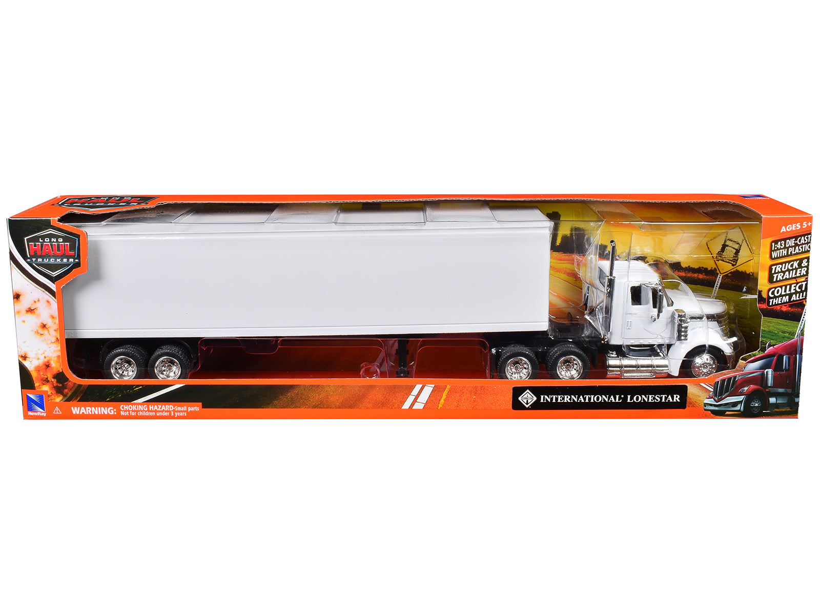 International LoneStar Truck with Dry Goods Trailer White "Long Haul Truckers" Series 1/43 Diecast Model by New Ray - image 3