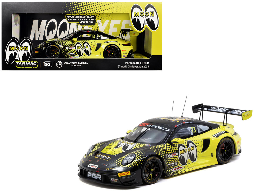 Porsche 911 GT3 R (992) #13 Sun Jingzu - Adderly Fong "Phantom Global Racing - Mooneyes" "GT World Challenge Asia - Fuji Speedway" (2025) "Hobby18" Series 1/18 Diecast Model Car by Tarmac Works