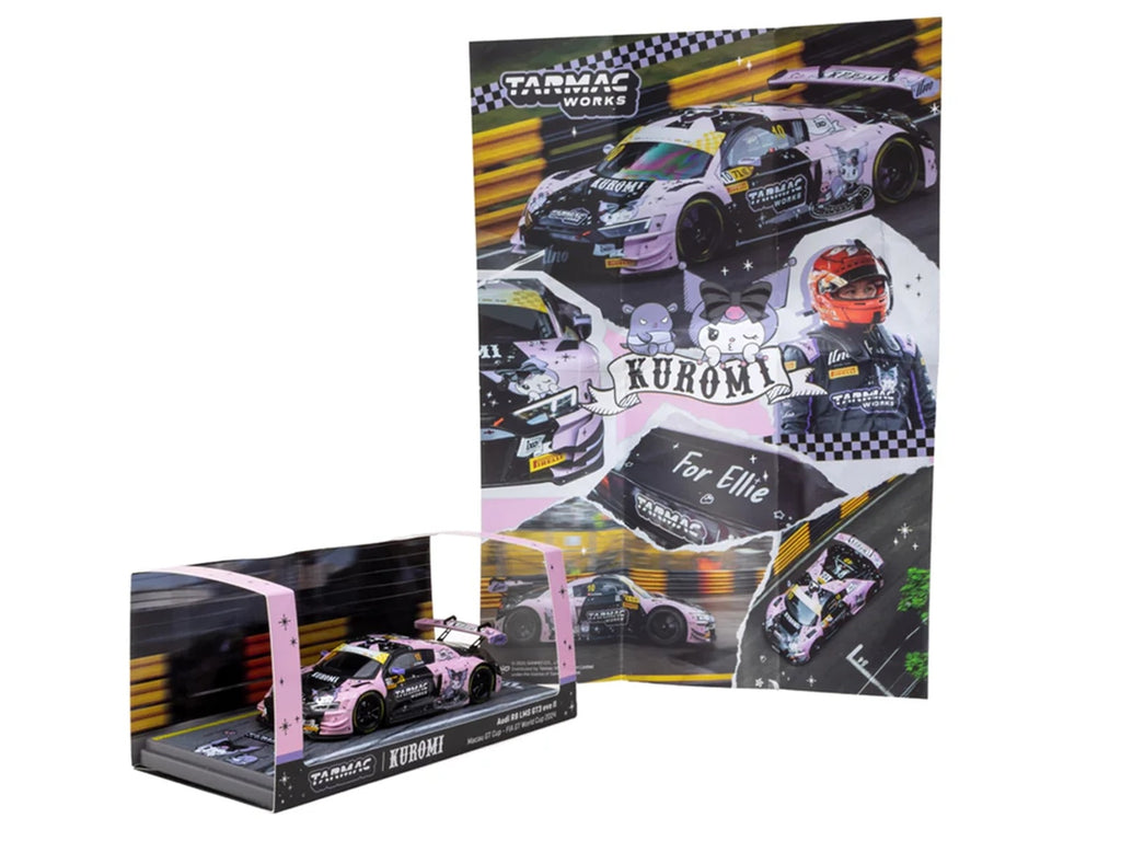 Audi R8 LMS GT3 evo II #10 Adderly Fong "Uno Racing Team - Kuromi" "Macau GT Cup - FIA GT World Cup" (2024) with A4 Poster "Hobby43" Series 1/43 Diecast Model Car by Tarmac Works - image 4