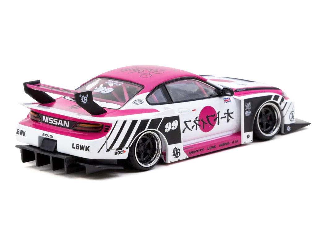 Nissan Silvia (S15) LB-Super Silhouette RHD (Right Hand Drive) #99 "Auto Finesse" White with Pink Top and Graphics "Hobby43" Series 1/43 Diecast Model Car by Tarmac Works - image 4