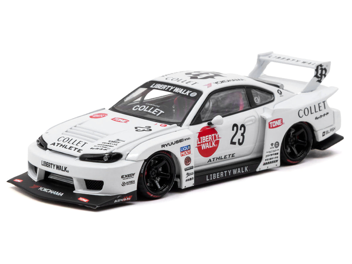 Nissan Silvia (S15) LB-Super Silhouette RHD (Right Hand Drive) #23 "Collet" White with Graphics "Hobby43" Series 1/43 Diecast Model Car by Tarmac Works - image 2