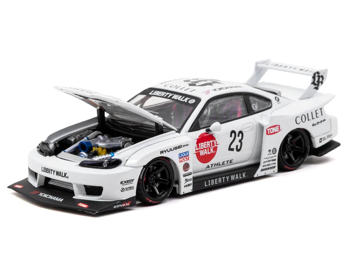 Nissan Silvia (S15) LB-Super Silhouette RHD (Right Hand Drive) #23 "Collet" White with Graphics "Hobby43" Series 1/43 Diecast Model Car by Tarmac Works - image 3