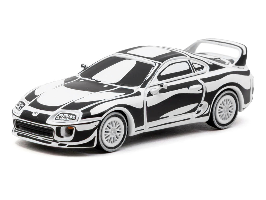 Toyota Supra "Designed by Joshua Vides" Black and White "Hobby64" Series 1/64 Diecast Model Car by Tarmac Works - image 2