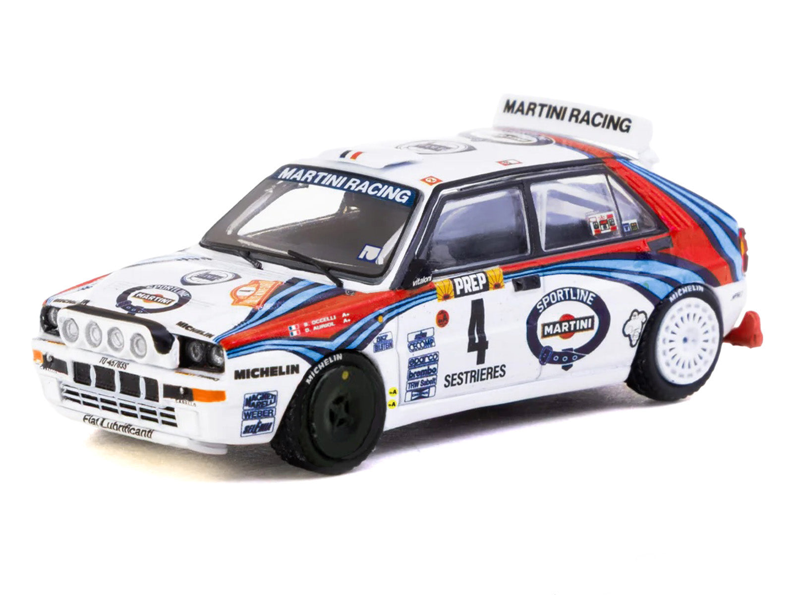 Lancia Delta HF Integrale #4 Didier Auriol - Bernard Occelli "Martini Racing" Winner "Monte Carlo Rally" (1992) "Hobby64" Series 1/64 Diecast Model Car by Tarmac Works - image 2
