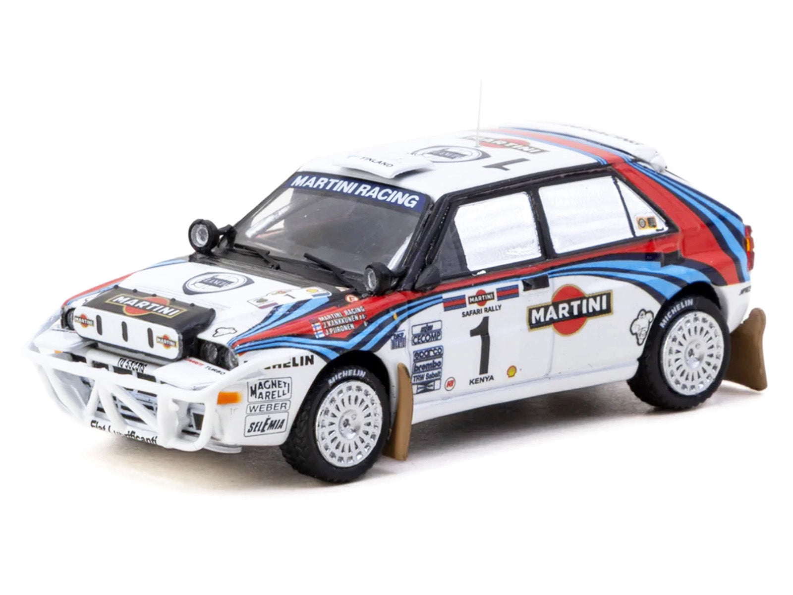 Lancia Delta HF Integrale #1 Juha Kankkunen - Juha Piironen "Martini Racing" 2nd Place "Safari Rally" (1992) "Hobby64" Series 1/64 Diecast Model Car by Tarmac Works - image 2