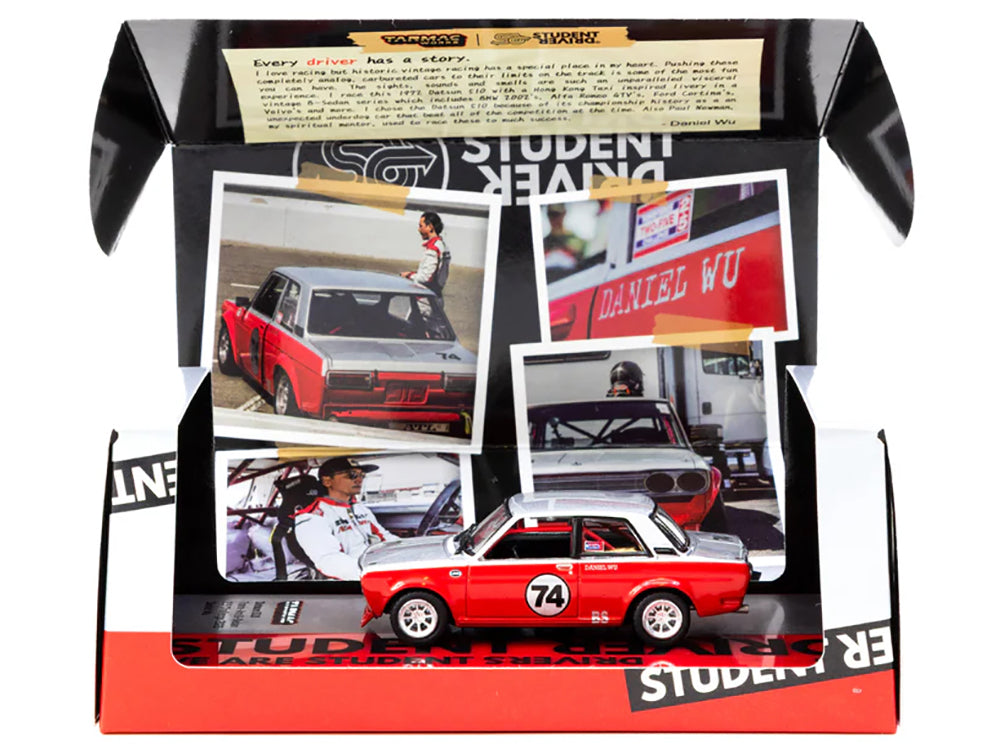 Datsun 510 #74 Daniel Wu "Trans-Am B-Sedan 2.5 Challenge" (2023) Silver and Red "Hobby64" Series 1/64 Diecast Model Car by Tarmac Works - image 3