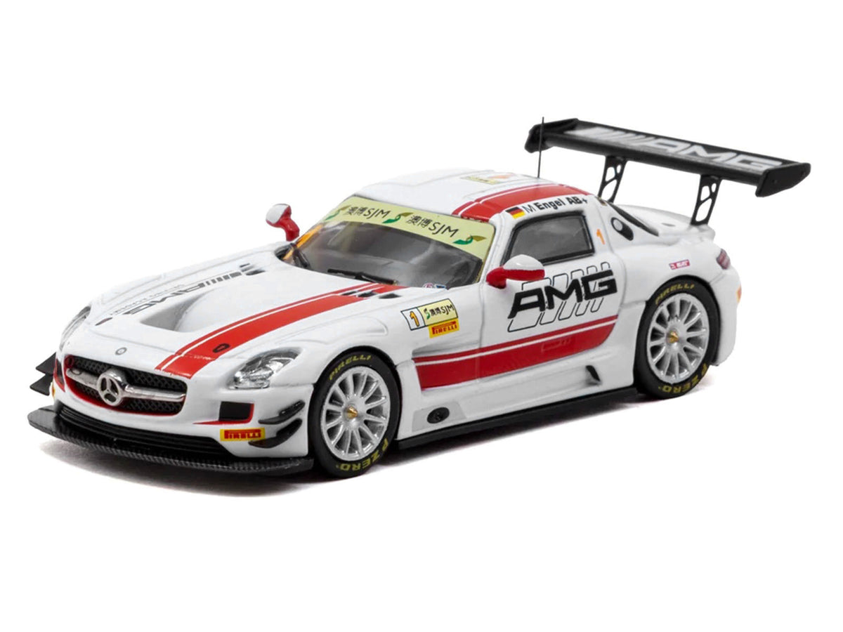 Mercedes-Benz SLS AMG GT3 #1 Maro Engel Winner "Macau GT Cup - FIA GT World Cup" (2015) with Tarmac Cards "Hobby64" Series 1/64 Diecast Model Car by Tarmac Works - image 2