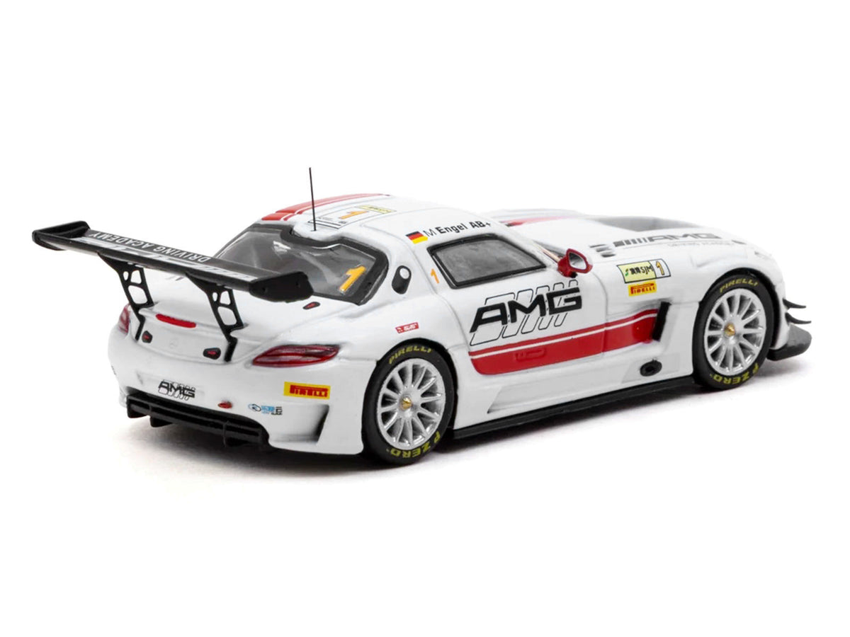 Mercedes-Benz SLS AMG GT3 #1 Maro Engel Winner "Macau GT Cup - FIA GT World Cup" (2015) with Tarmac Cards "Hobby64" Series 1/64 Diecast Model Car by Tarmac Works - image 3