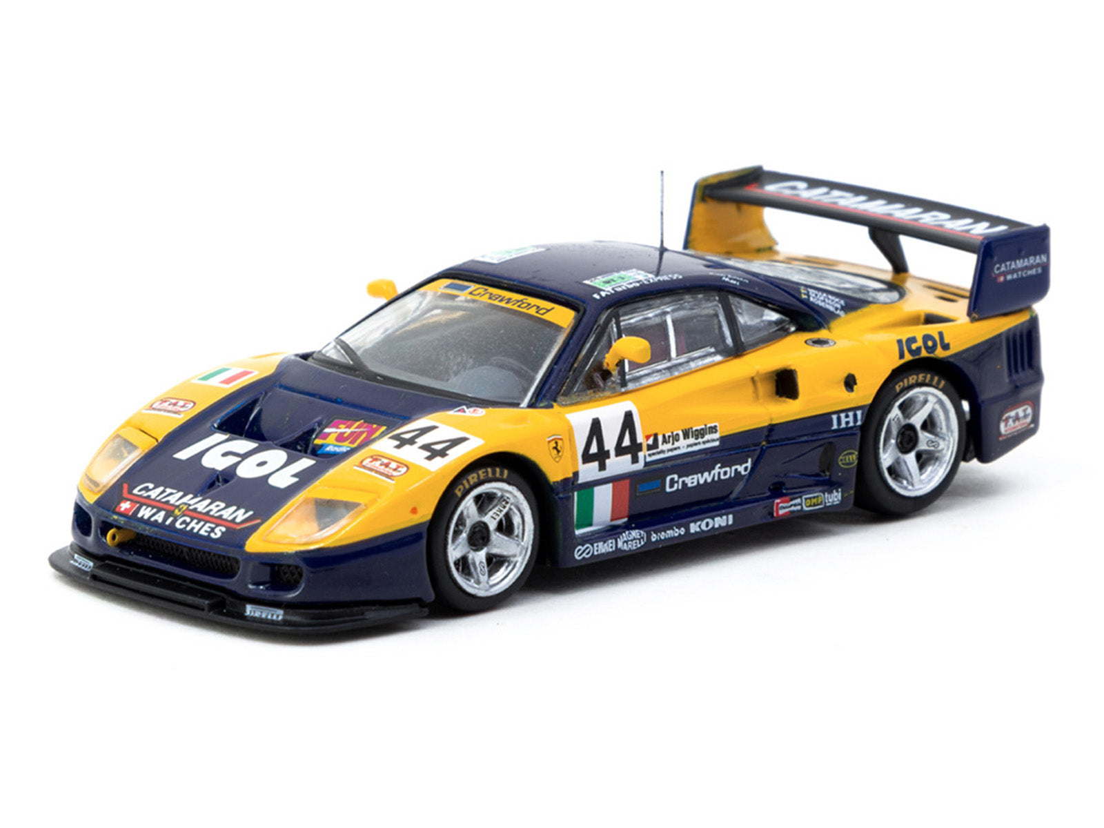 Ferrari F40 GTE #44 Luciano Della Noce - Anders Olofsson - Carl Rosenblad "24 Hours of Le Mans" (1996) "Hobby64" Series 1/64 Diecast Model Car by Tarmac Works - image 2