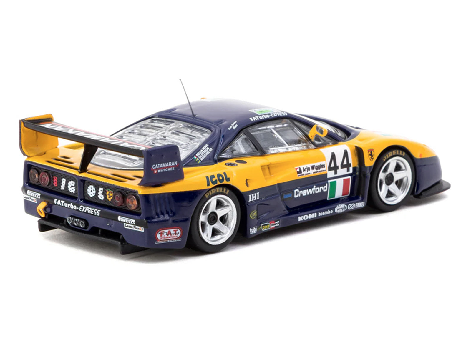 Ferrari F40 GTE #44 Luciano Della Noce - Anders Olofsson - Carl Rosenblad "24 Hours of Le Mans" (1996) "Hobby64" Series 1/64 Diecast Model Car by Tarmac Works - image 3