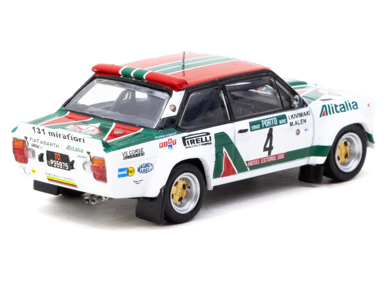 FIAT 131 ABARTH Rally #4 Markku Alen - Ilkka Kivimaki Winner "Rallye de Portugal - Vinho do Porto" (1978) "Hobby64" Series 1/64 Diecast Model Car by Tarmac Works - image 3