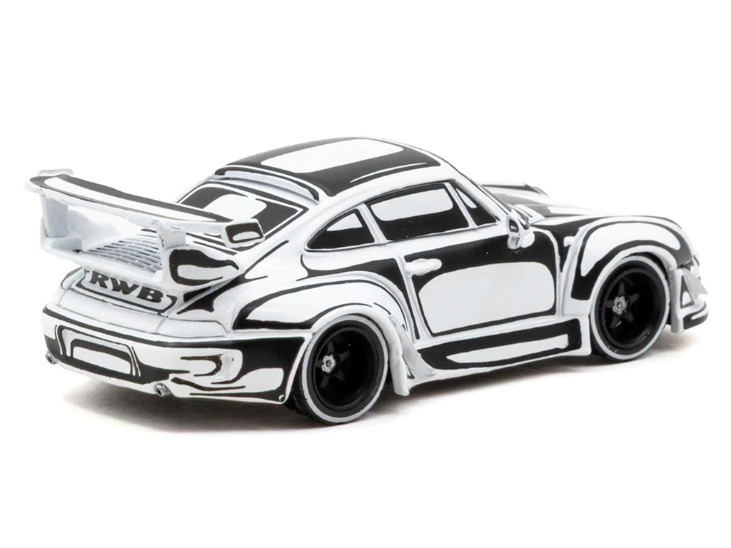 RWB 993 "Designed by Joshua Vides" Black and White "Hobby64" Series 1/64 Diecast Model Car by Tarmac Works - image 3