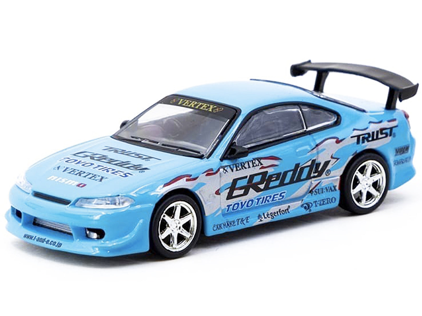 Nissan Silvia (S15) Vertex RHD (Right Hand Drive) "GReddy" Light Blue "Global64" Series 1/64 Diecast Model by Tarmac Works - image 2